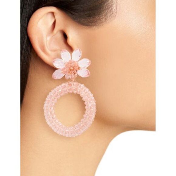 NWT Kate Spade Beaded Flower Hoop Earrings - Picture 3 of 6
